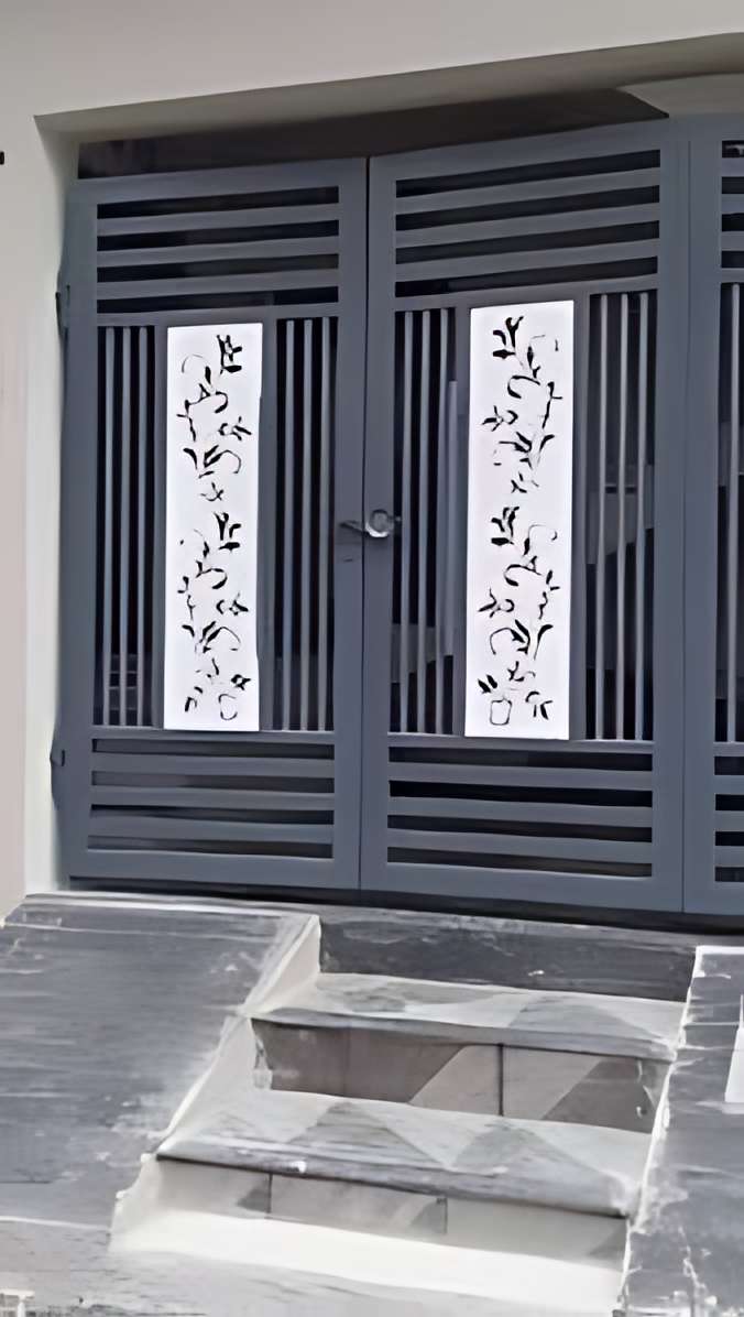 Mild Steel Main Gate with CNC Sheet Cutting Design