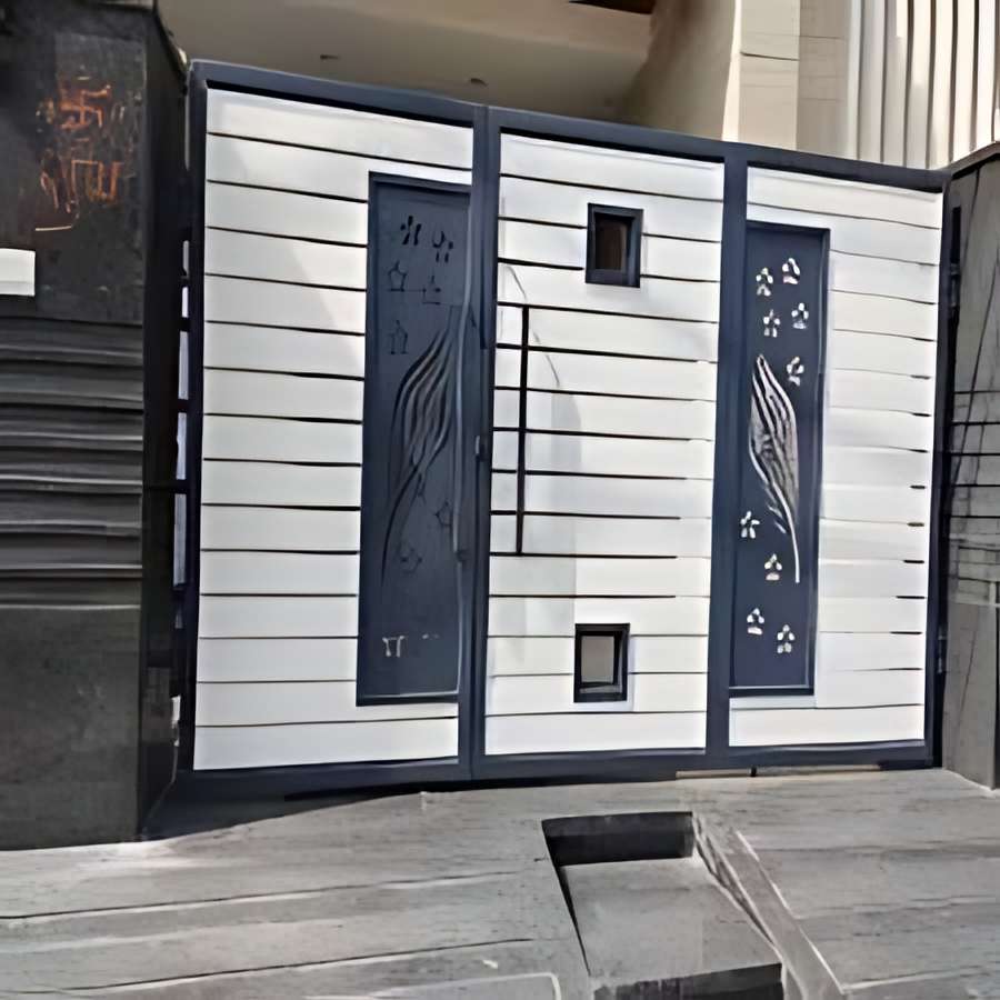 Mild Steel Main Gate with CNC Sheet Cutting Design