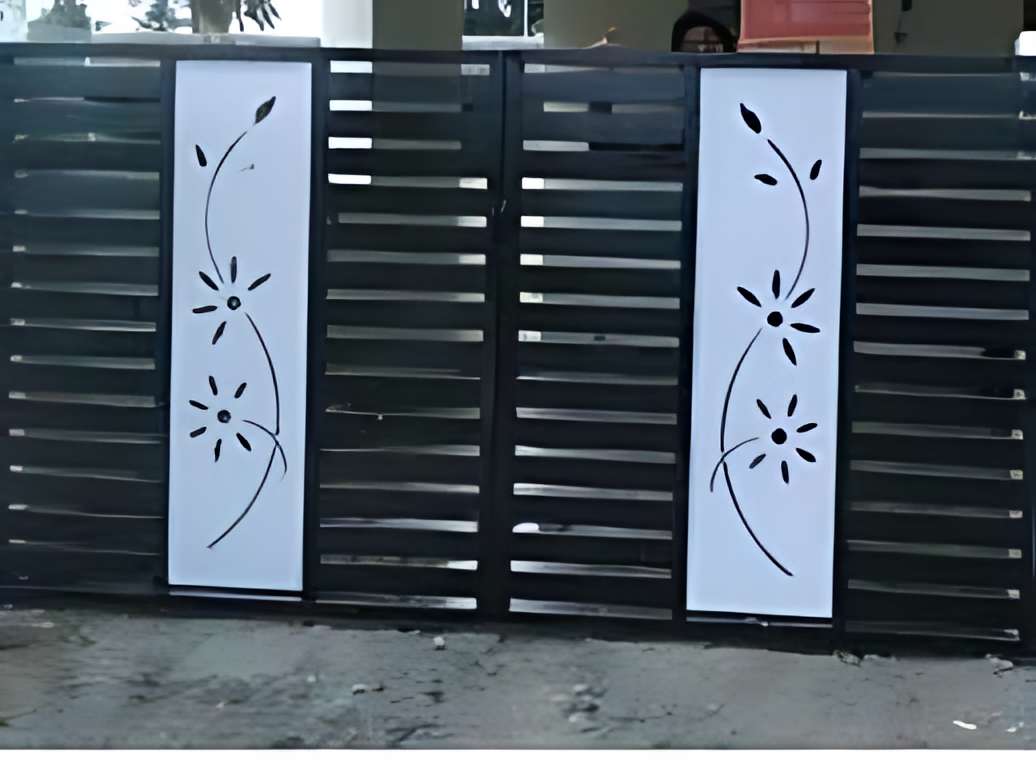Mild Steel Main Gate with CNC Sheet Cutting Design