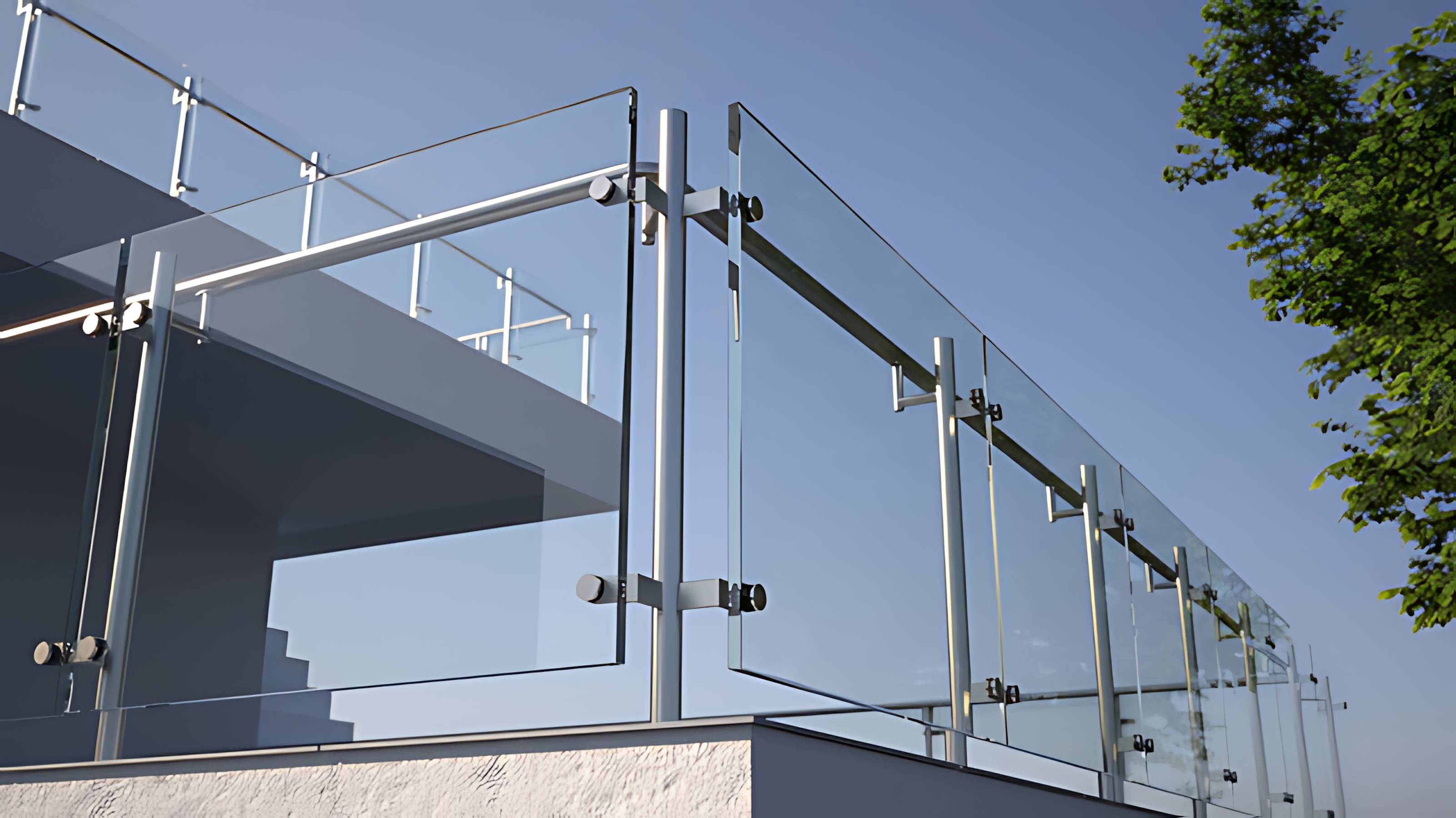 Modern Balcony Glass Railing
